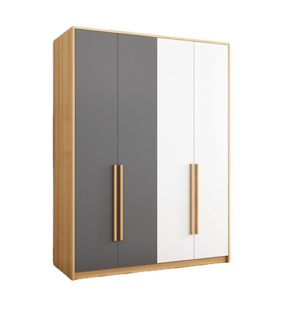 Tủ quần áo cửa mở bằng gỗ công nghiệp trắng đen - Ảnh 6