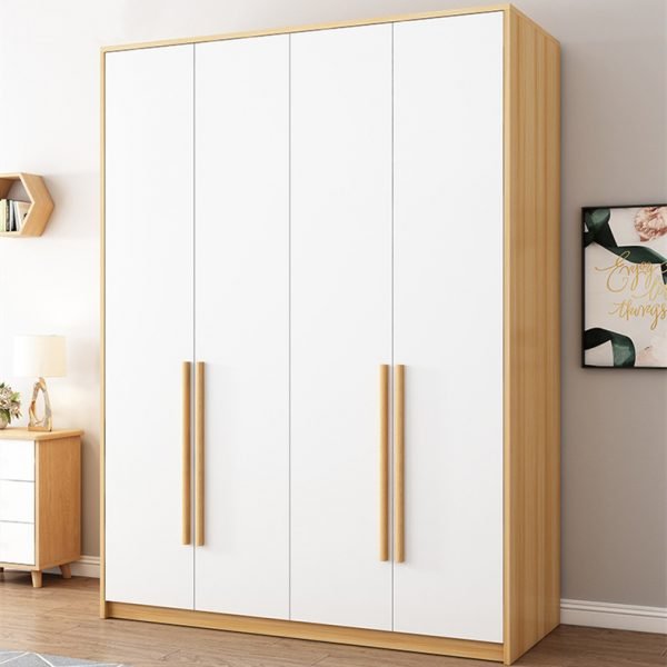 Tủ quần áo cửa mở bằng gỗ công nghiệp trắng đen - Ảnh 4
