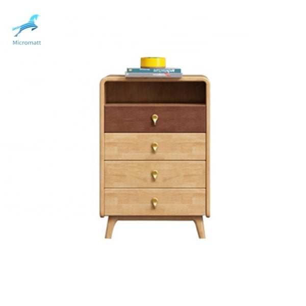 Nhà máy cung cấp trực tiếp đồ nội thất bằng gỗ nguyên khối màu ghi tủ lưu trữ phòng ngủ với 4 ngăn kéo - Ảnh 5