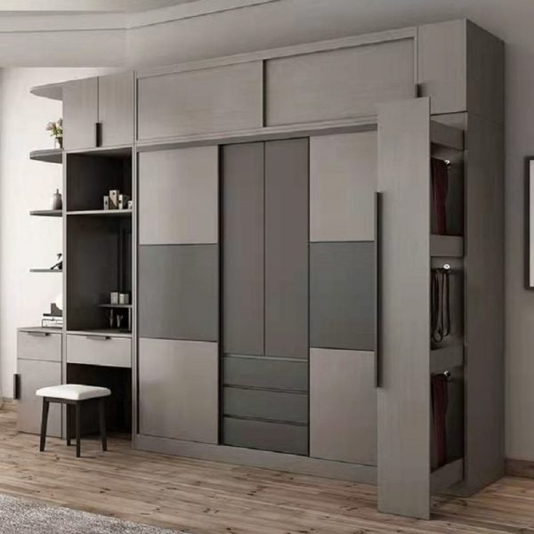 Tủ quần áo tủ quần áo ván gỗ MDF phòng ngủ tủ đồ nội thất tủ quần áo - Ảnh 5
