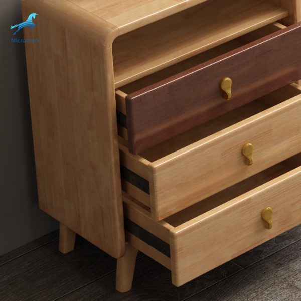 Xưởng sản xuất trực tiếp bán hàng nội thất gia đình màu gỗ tự nhiên phòng khách 3 ngăn tủ bên hông - Ảnh 3