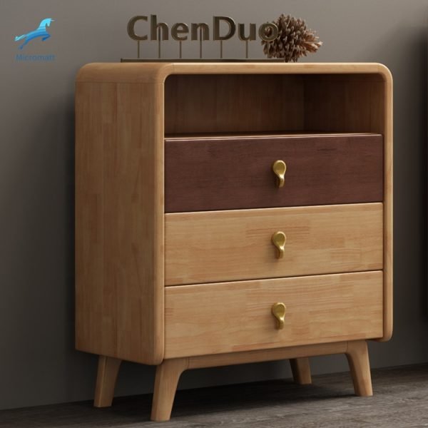 Xưởng sản xuất trực tiếp bán hàng nội thất gia đình màu gỗ tự nhiên phòng khách 3 ngăn tủ bên hông - Ảnh 6