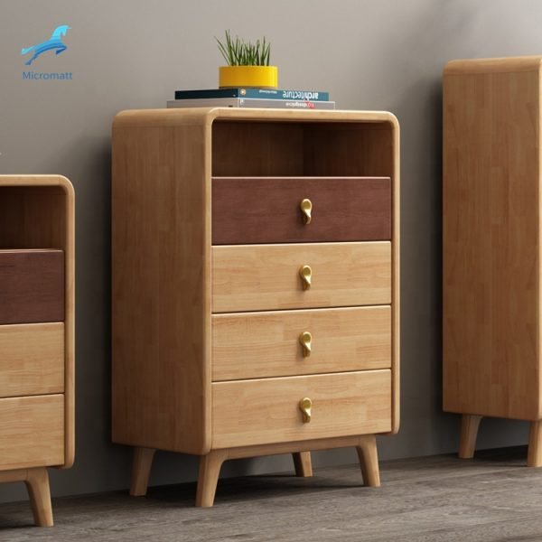 Nhà máy cung cấp trực tiếp đồ nội thất bằng gỗ nguyên khối màu ghi tủ lưu trữ phòng ngủ với 4 ngăn kéo - Ảnh 6
