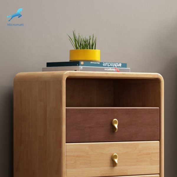 Nhà máy cung cấp trực tiếp đồ nội thất bằng gỗ nguyên khối màu ghi tủ lưu trữ phòng ngủ với 4 ngăn kéo